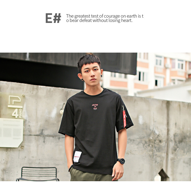 廠家直銷2018T恤男 春夏新品短袖男士個(gè)性潮流寬松圓領(lǐng)全棉