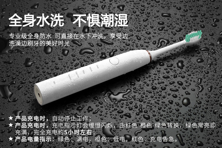 010 防水高頻感應(yīng)聲波震動(dòng)美白智能充電全自動(dòng)牙刷