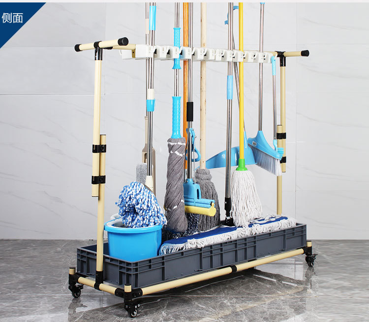 20掛24鉤可移動拖把架落地金屬掃把收納墩布架復(fù)合管架011